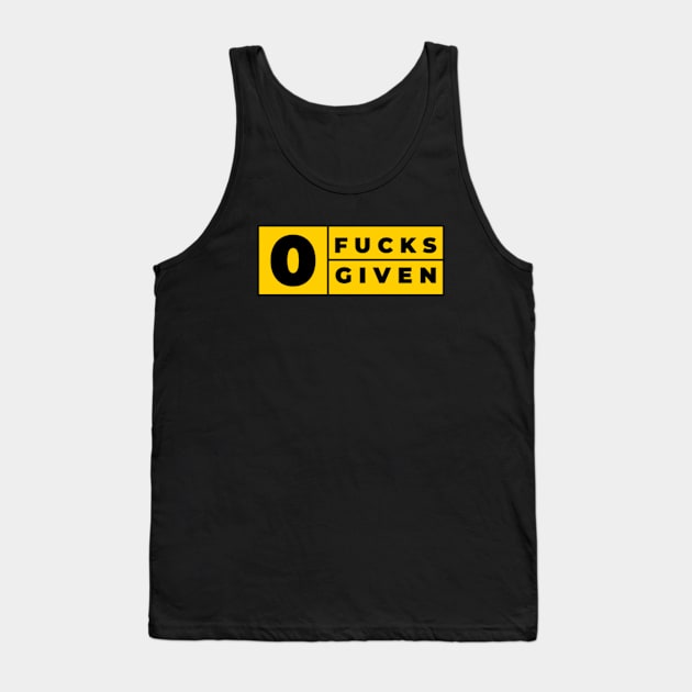 Zero fucks given - Funny Offensive Rude Gift Tank Top by MayaMay
